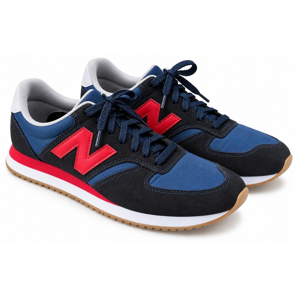 New Balance 420 Mens Sneakers Navy Blue Black Red Suede Low Top Shoes 10.5